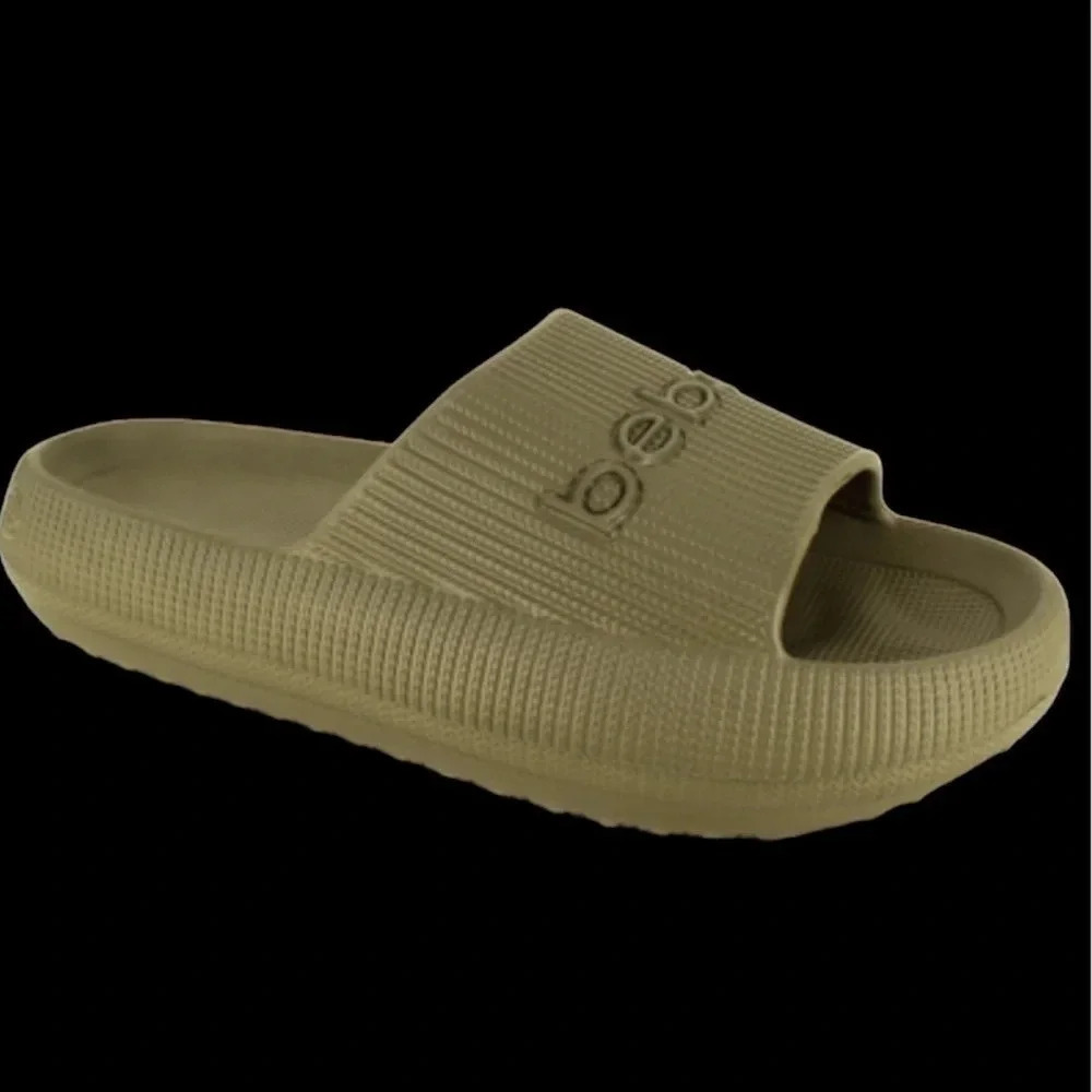 Bebe Malaga Olive 🫒 foam slides  Sz 10